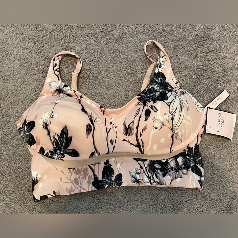 Victoria's Secret Pink and Black Floral Bra